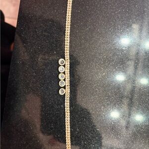 Elegant Gold Bracelet with Clear Accents